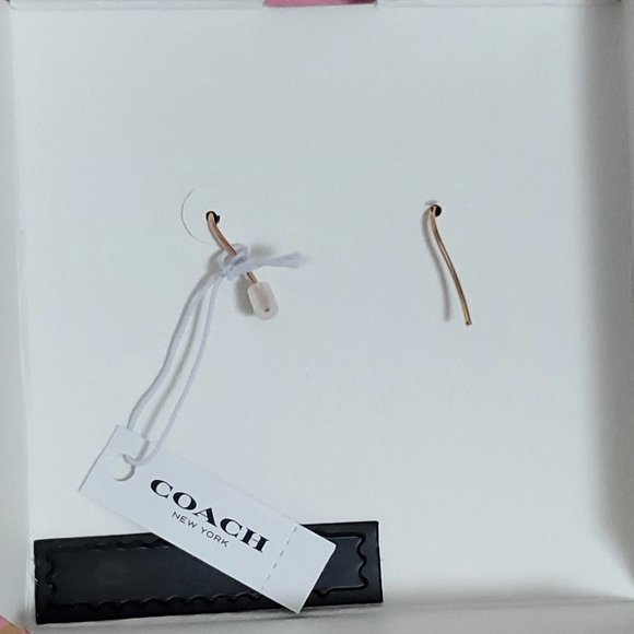 Coach Open Circle Stone Earring On Wire - Picture 5 of 8